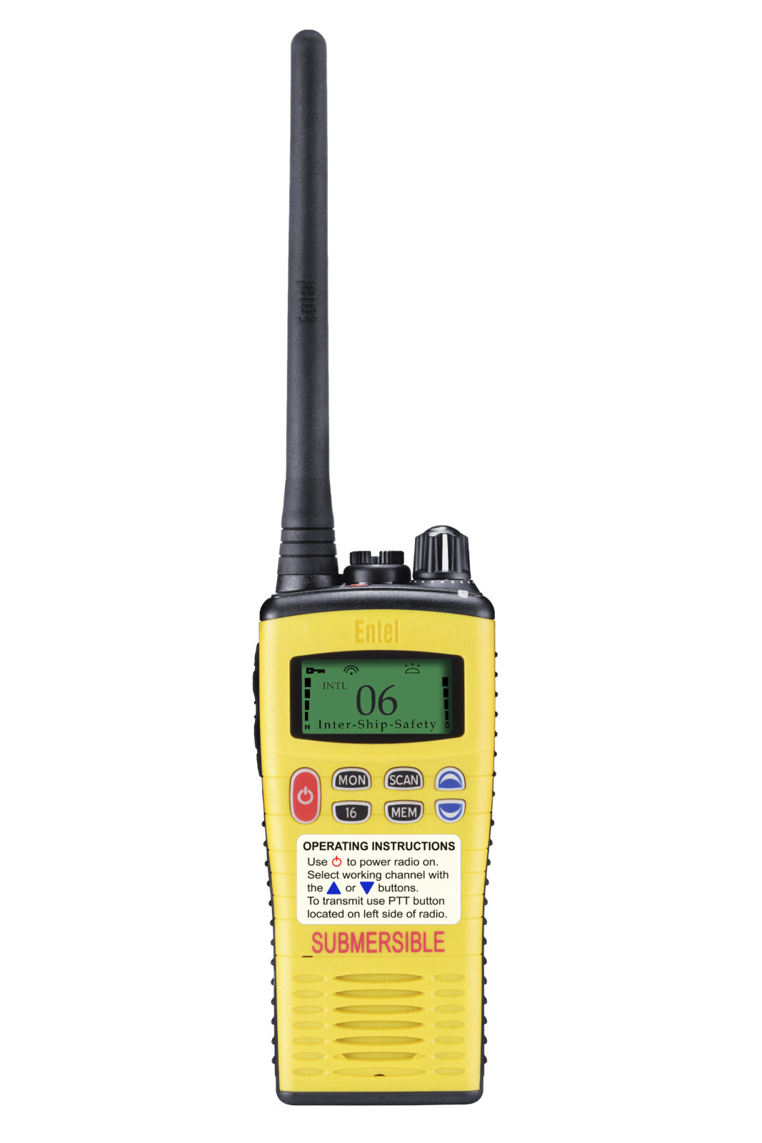 Entel HT649GMDSS携帯型VHFマリンラジオ トランシーバーセット VHF GMDSS Radio c/w batteries and charger - De Wolf Maritime Safety