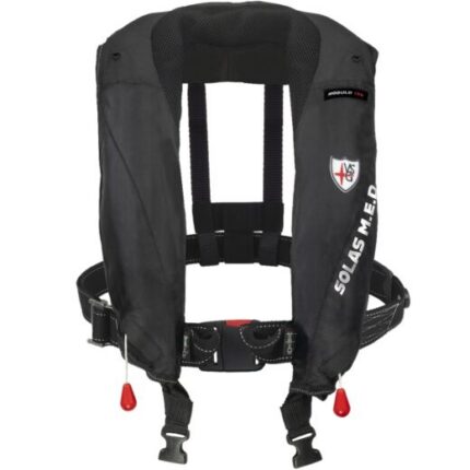 Inflatable lifejacket 170N black zip closure and light MED