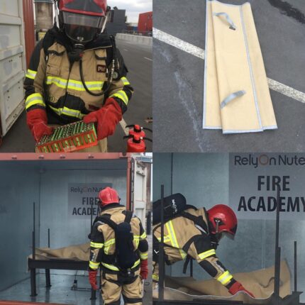 Fire blanket 1.5x1.5m for lithium batteries c/w gloves