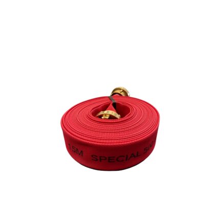 Firehose red 15m x 52mm c/w nok66 brass coupling