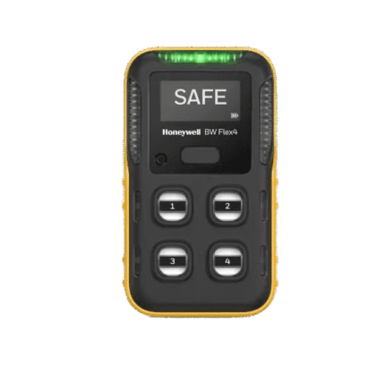 BW Flex4 (5-gas) CO2 %LEL(IR) O2 H2S CO, Yellow/black housing